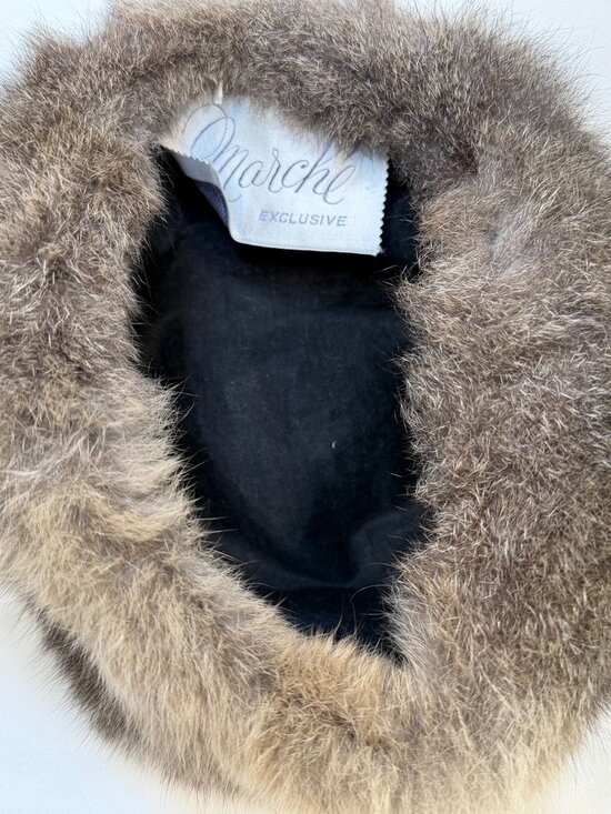 Vintage 50s MARCHE Exclusive Russian Genuine Fur Brown Hat